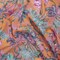 1 Yard Creamsicle Pink and Blue Crinkled Cotton Gauzy Woven Floral Fabric